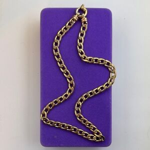 💛 Vintage Gold Plated Curb Chain Necklace | Timeless Statement | Bold